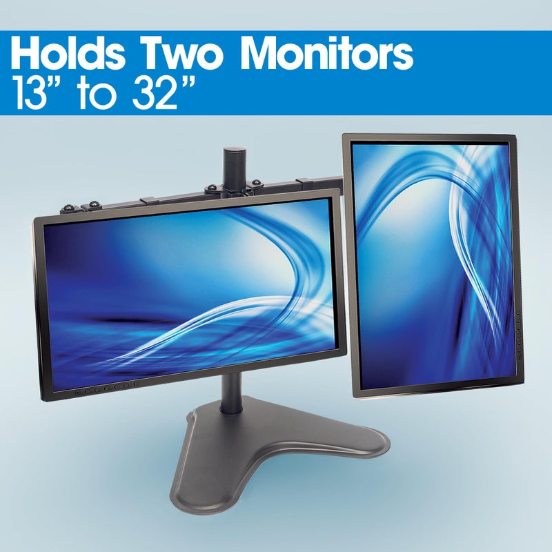 Manhattan Universal Dual Monitor Stand with Double-Link Swing Arms Holds Two 13" to 32" LCD Monitors up to 8 Kg (17 Lbs.), Black - Image 5